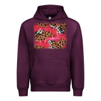 Mauve Wine valentine's day cowhide leopard background Urban Hoodie - JahusDesignShop
