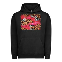 Pigment Black valentine's day cowhide leopard background Urban Hoodie - JahusDesignShop