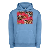 Pigment Pebble Blue valentine's day cowhide leopard background Urban Hoodie - JahusDesignShop