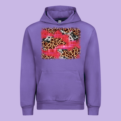 Valentine's Day Cowhide Leopard Background Urban Hoodie Designed By Jahusdesignshop
