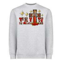 Heather Grey faith our lady of guadalupe cross Heavyweight Sweatshirt - BarkalooDesign