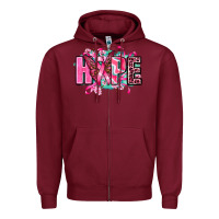 Burgundy hope with butterfly's Zipper Hoodie - AdoDesignShop