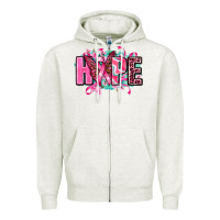 Oatmeal Heather hope with butterfly's Zipper Hoodie - AdoDesignShop