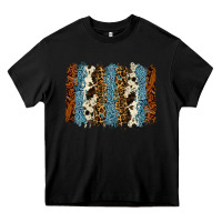 Black tool leather leopard cowhide backround Heavy Core Tee - RanaPortraitStore