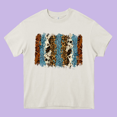 Tool Leather Leopard Cowhide Backround Heavy Core Tee Designed By Ranaportraitstore