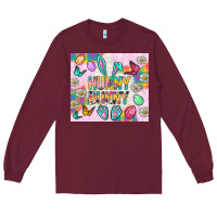 Burgundy Hunny Bunny And Egg Easter Tumbler Long Sleeve Tee - BundleAndBundleShop