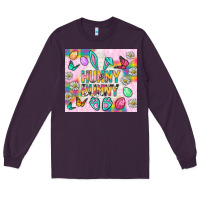 Plum Hunny Bunny And Egg Easter Tumbler Long Sleeve Tee - BundleAndBundleShop