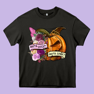 Sorta Sweet Sorta Spooky Heavy Core Tee Designed By Nancycooperartshop