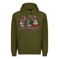 Army Green Merry Christmas Premium Hoodie - CowhideDigitalArt