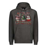 Charcoal Heather Merry Christmas Premium Hoodie - CowhideDigitalArt