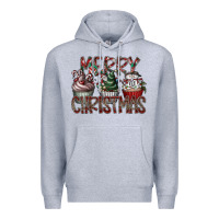 Heather Grey Merry Christmas Premium Hoodie - CowhideDigitalArt