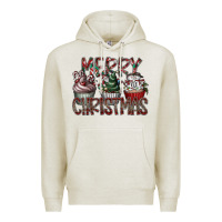 Oatmeal Heather Merry Christmas Premium Hoodie - CowhideDigitalArt