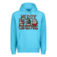 Ocean Blue Merry Christmas Premium Hoodie - CowhideDigitalArt