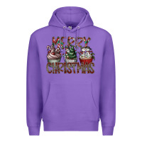 Purple Merry Christmas Premium Hoodie - CowhideDigitalArt