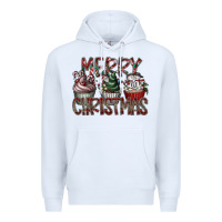 White Merry Christmas Premium Hoodie - CowhideDigitalArt