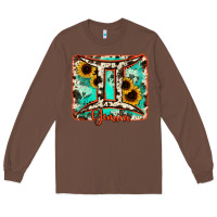 Chestnut gemini turquoise cowhide Long Sleeve Tee - RanaPortraitStore
