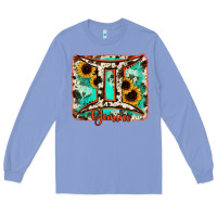 Colony Blue gemini turquoise cowhide Long Sleeve Tee - RanaPortraitStore