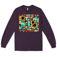 Plum gemini turquoise cowhide Long Sleeve Tee - RanaPortraitStore