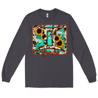 Smoke gemini turquoise cowhide Long Sleeve Tee - RanaPortraitStore