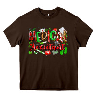 Chocolate Brown christmas medical assistant Heavy Core Tee - texasbilliewilder