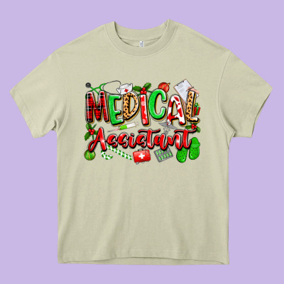 Christmas Medical Assistant Heavy Core Tee Designed By Texasbilliewilder