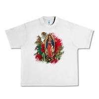 Lunar Rock Our Lady Of Guadalupe Mexican Flag Cactus Roses Urban Heavy Tee - FaDigitalArtStudio