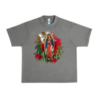 Tornado Our Lady Of Guadalupe Mexican Flag Cactus Roses Urban Heavy Tee - FaDigitalArtStudio