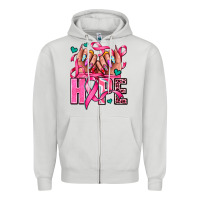 Dove Grey hope with woman hands Zipper Hoodie - AdoDesignShop