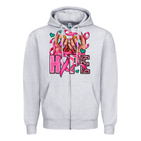 Heather Grey hope with woman hands Zipper Hoodie - AdoDesignShop