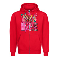 Red hope with woman hands Zipper Hoodie - AdoDesignShop