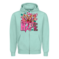 Seafoam hope with woman hands Zipper Hoodie - AdoDesignShop