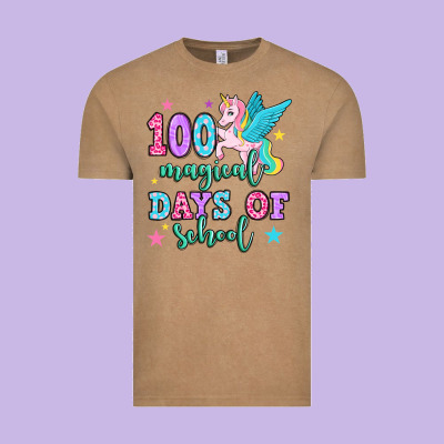 Hundred Magical Days Of School Unicorn Vintage Tee Designed By Oliviacreatesart