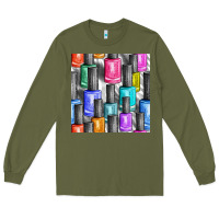Army Green colorful nail polish seamless pattern bbs Long Sleeve Tee - BundleAndBundleShop