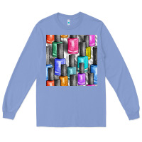 Colony Blue colorful nail polish seamless pattern bbs Long Sleeve Tee - BundleAndBundleShop