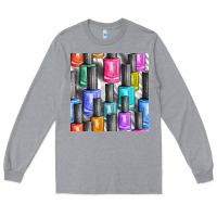 Heather Grey colorful nail polish seamless pattern bbs Long Sleeve Tee - BundleAndBundleShop