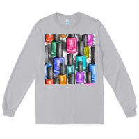Moon Dust colorful nail polish seamless pattern bbs Long Sleeve Tee - BundleAndBundleShop