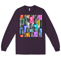 Plum colorful nail polish seamless pattern bbs Long Sleeve Tee - BundleAndBundleShop