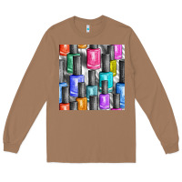 Toasted Coconut colorful nail polish seamless pattern bbs Long Sleeve Tee - BundleAndBundleShop