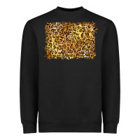 Black handdrawn leopard pattern yellow Heavyweight Sweatshirt - BarkalooDesign