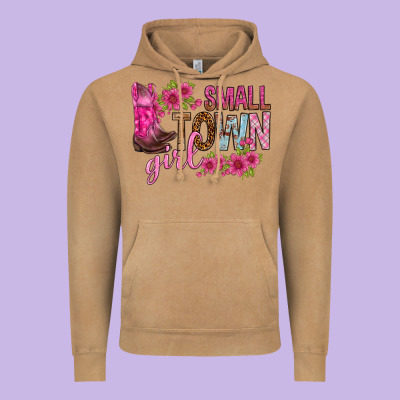 Small Town Girl With Flowers Bbs Vintage Hoodie Designed By Bundleandbundleshop