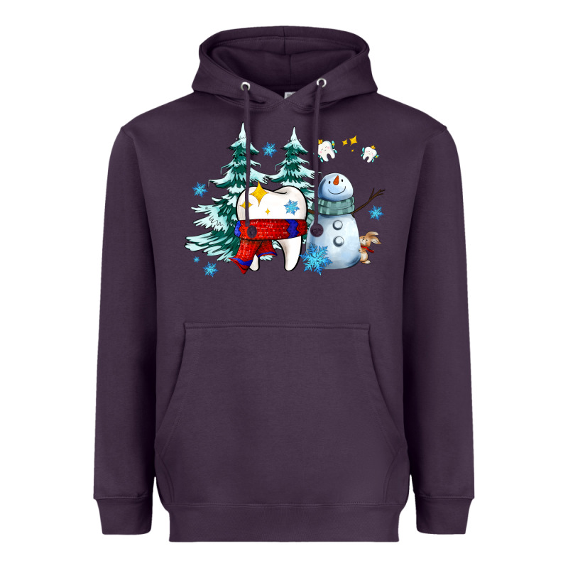 Dental Christmas Teeth And Winter With Snowman Heavyweight Hoodie by AdoDesignShop | Teevron
