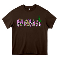Chocolate Brown Halloween spooky Mama Heavy Core Tee - NancyCooperArtShop