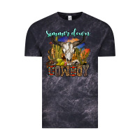 Cloud Black simmer down cowboy Vintage Tee - OliviaCreatesArt