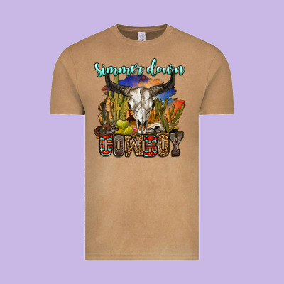 Simmer Down Cowboy Vintage Tee Designed By Oliviacreatesart