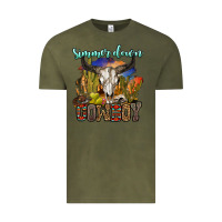 Vintage Olive simmer down cowboy Vintage Tee - OliviaCreatesArt