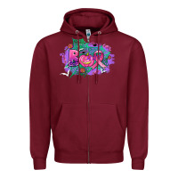 Burgundy halloween boo with cancer ribbon Zipper Hoodie - AdoDesignShop