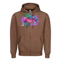 Chestnut halloween boo with cancer ribbon Zipper Hoodie - AdoDesignShop