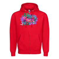 Red halloween boo with cancer ribbon Zipper Hoodie - AdoDesignShop