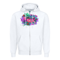 White halloween boo with cancer ribbon Zipper Hoodie - AdoDesignShop