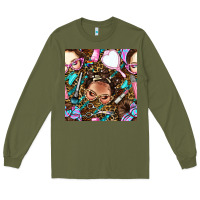 Army Green hairdresser messy bun hand mirror and scissors with leopard and tiger  Long Sleeve Tee - BundleAndBundleShop